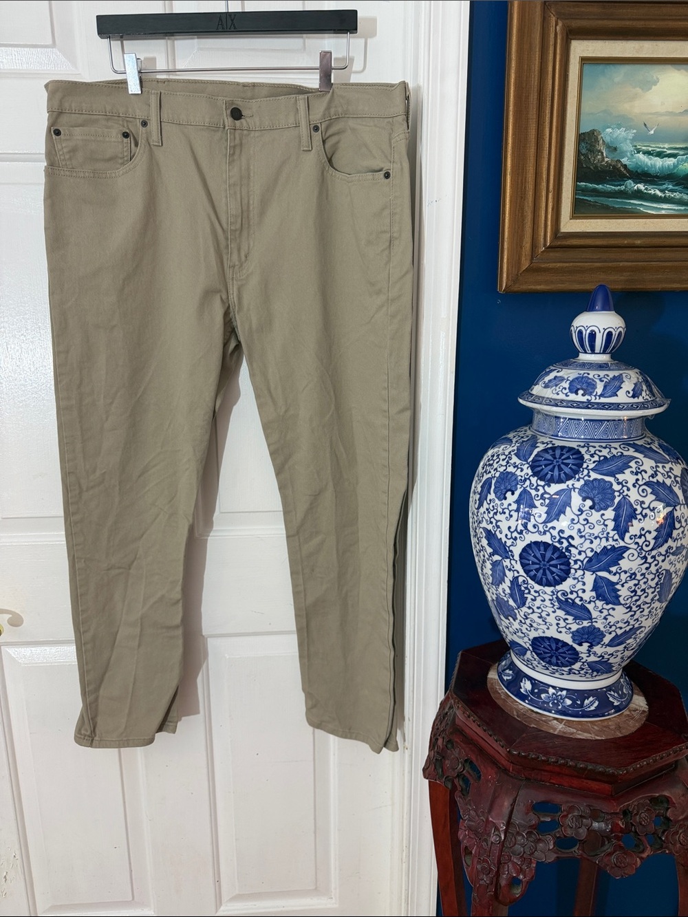 Men’s Khaki Levi's 502 Tapered Jeans Size 40 x 30